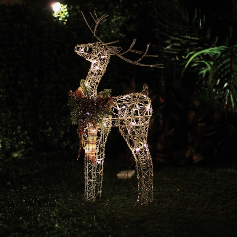 Alpine Standing Christmas Reindeer LED Lighted Decoration 6 In. W. X 36 In. H. X 15 In. L.