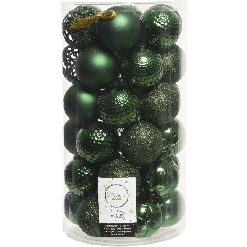 Decoris Shatterproof Bauble Christmas Ornament Pine Green