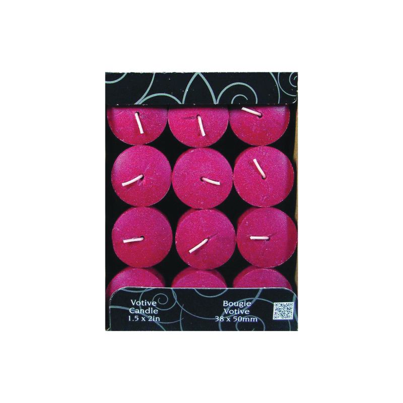 CANDLE-LITE 1276565 Scented Votive Candle, Juicy Black Cherries Fragrance, Burgundy Candle, 10 to 12 hr Burning (Pack of 12)