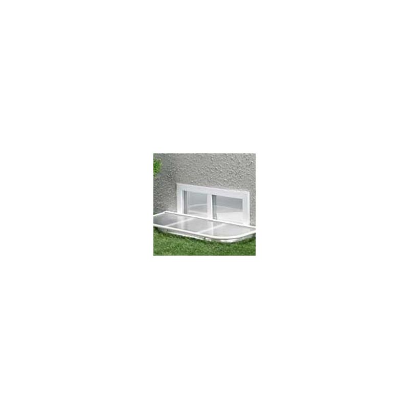 CONQUEST STEEL 4914 Window Well Cover, 49 in L, 14 in W, Aluminum/Polycarbonate, Clear/White Clear/White