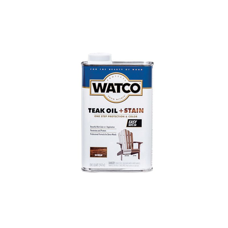 Watco 348747 Oil and Stain, Warm Glow, Jacobean, Liquid, 1 qt, Can Jacobean