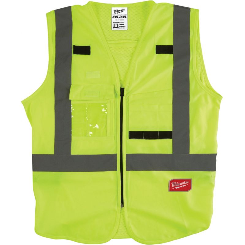 Milwaukee ANSI Class 2 Safety Vest 2XL/3XL, Hi Vis Yellow