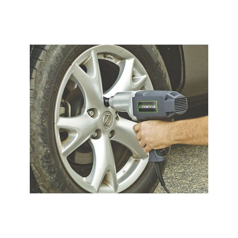 Genesis GIW3075K Impact Wrench Kit, 7.5 A, 1/2 in Drive, Square Drive, 0 to 2700 ipm, 0 to 2100 rpm Speed