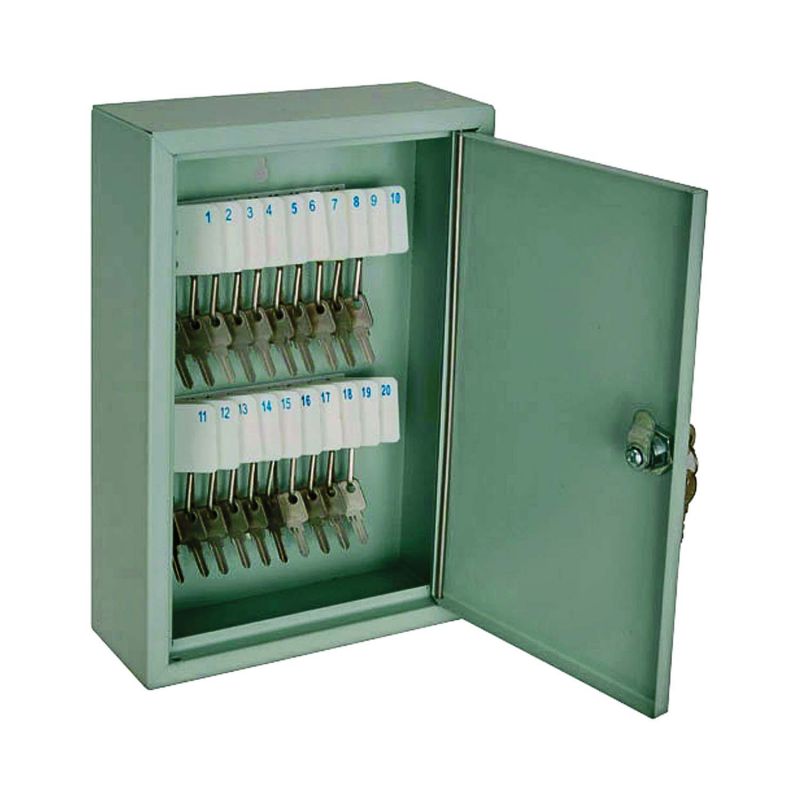 ProSource TS821 Key Box, Keyed Lock, Steel, Light Gray, 7.875 in W, 11.75 in H, 3.125 in D Light Gray