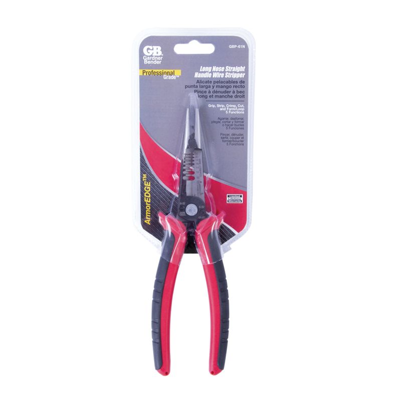 GB GBP-61N Wire Stripper, 20 to 8 AWG Solid, 22 to 10 AWG Stranded Stripping, #6-32, #8-32 Cutting Capacity
