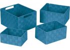 Home Impressions 4-Piece Woven Storage Basket Set Blue