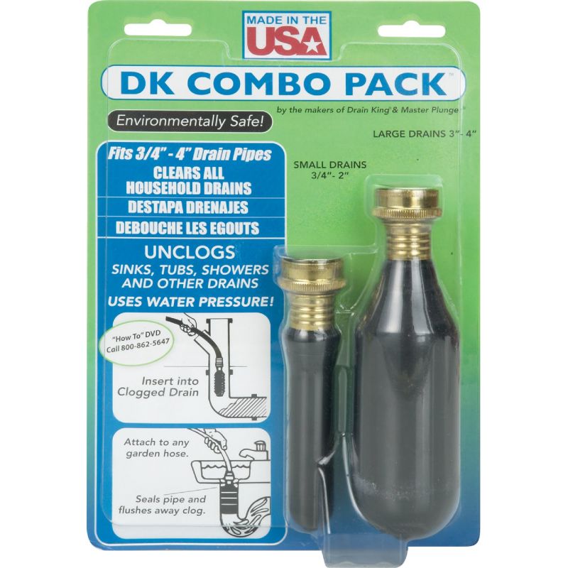 Water-Pressure Drain Opener Combination Kit 3/4&quot; To 4&quot;