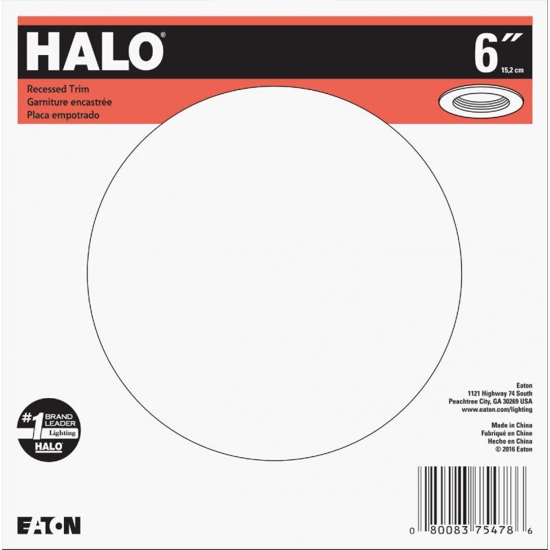 Halo 6 In. Baffle Recessed Fixture Trim White