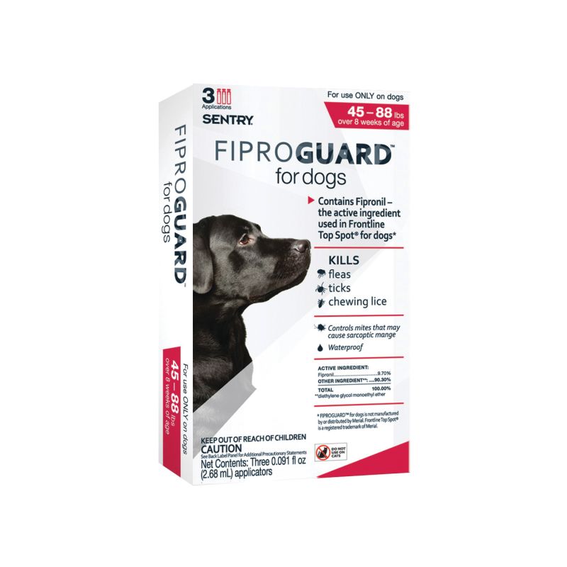 SENTRY Fiproguard 02952 Flea and Tick Squeeze-On, Liquid, 3 Count Clear