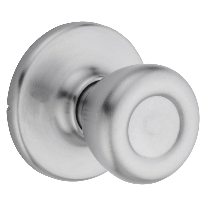 Kwikset 200T 26D CP RCL RCS Passage Knob, Metal, Satin Chrome, 2-3/8 to 2-3/4 in Backset, 1-3/8 to 1-3/4 in Thick Door