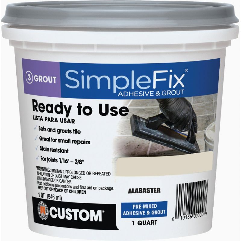 Custom Building Products Simplefix Adhesive &amp; Grout Quart, Alabaster