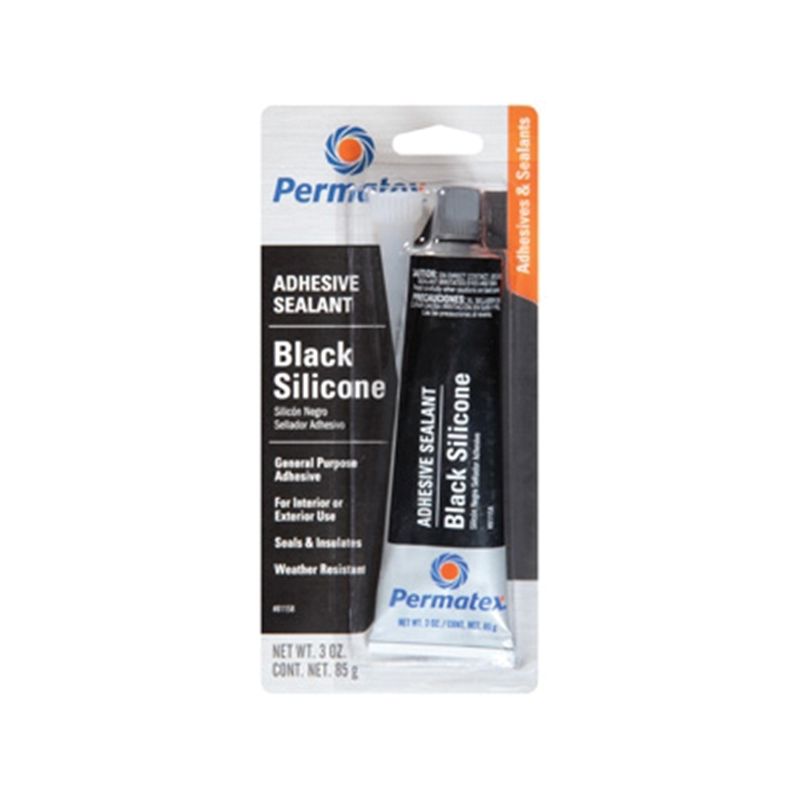 Permatex 59203 Silicone Adhesive Sealant, 3 oz Tube, Paste Black