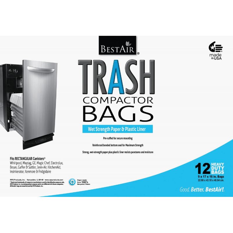 BestAir Trash Compactor Bag 1.4 Cu. Ft., White