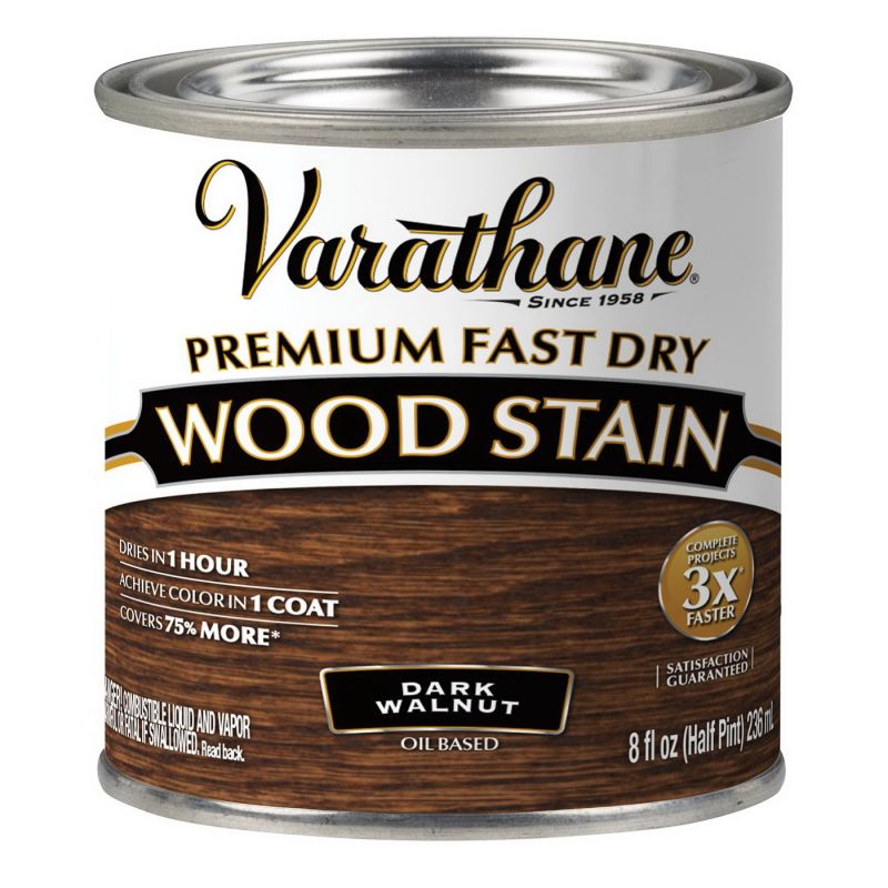 Varathane 262025 Wood Stain, Dark Walnut, Liquid, 0.5 pt, Can Dark Walnut