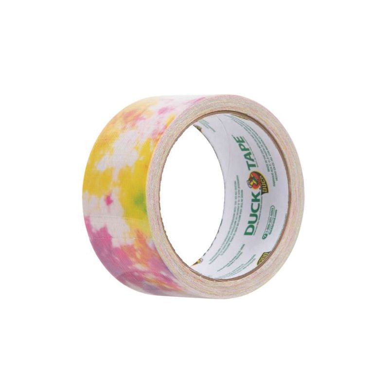 Duck 241817 Printed Duck Tape, Tie Dye, 10 yd L, 1.88 in W, Cloth/Polyethylene Backing, Multi-Color Multi-Color