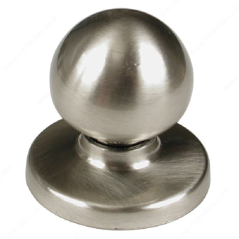 Richelieu BP3922195 Cabinet Knob, 1-11/16 in Projection, Metal, Brushed Nickel 1-1/4 In Dia, Functional