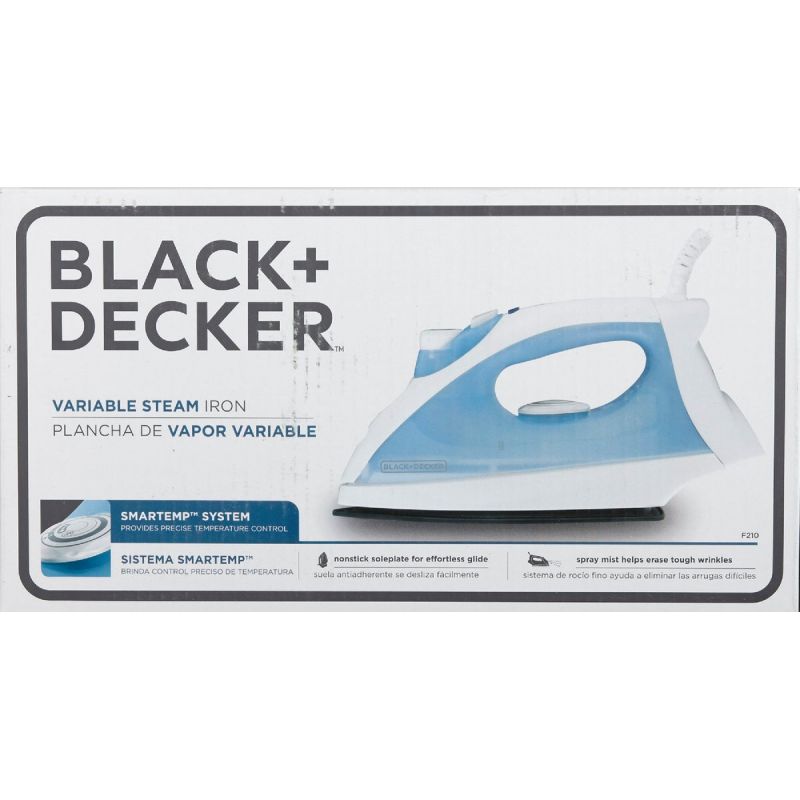Black + Decker - Classic Iron with 7 Temperature Settings, Auto Shut-Off,  1100 Watts, Silver