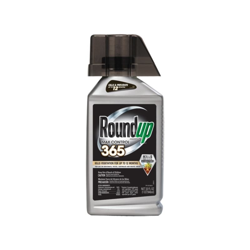 Roundup MAX CONTROL 365 5000610 Vegetation Killer Concentrate, Liquid, Spray Application, 32 fl-oz Bottle Clear
