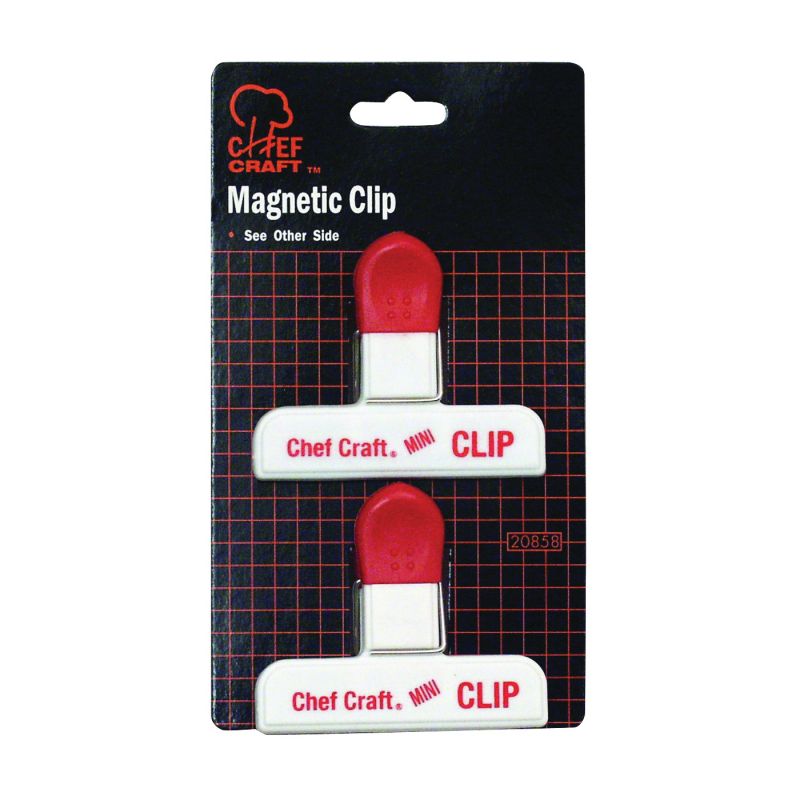 Chef Craft 20858 Magnetic Mini Clip, 3 in W, Red/White Red/White