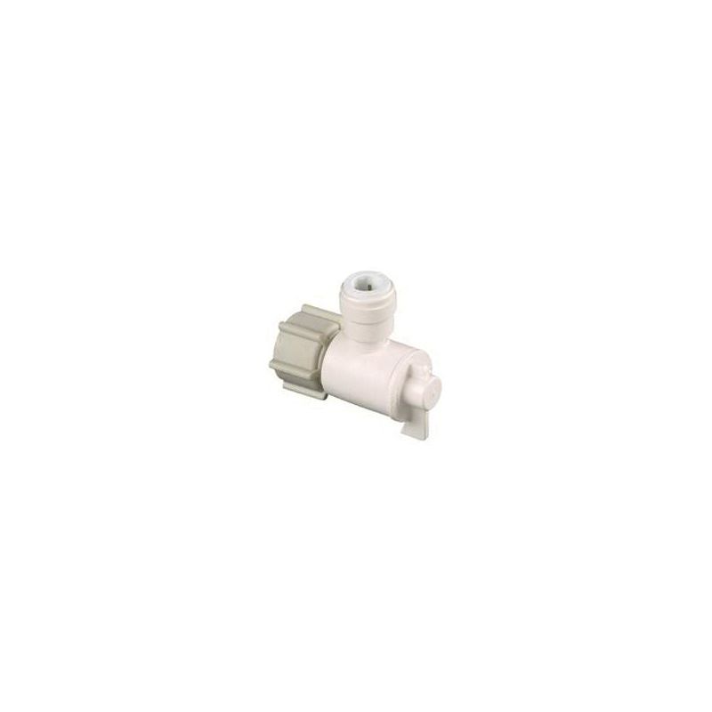 Watts 3553-0808/P-677 Angle Valve, 1/2 x 3/8 in Connection, NPS x CTS, 250 psi Pressure, Thermoplastic Body Off-White