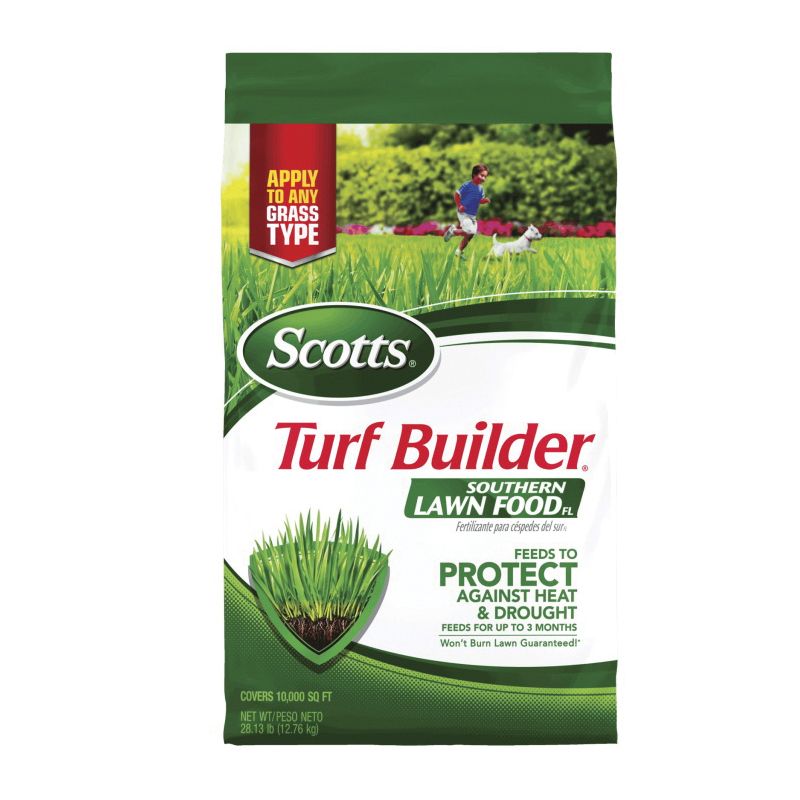 Scotts Turf Builder 20220 Southern Lawn Food Fertilizer, 14.06 lb Bag, Solid, 32-0-10 N-P-K Ratio Blue/Gray