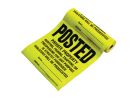 Hy-Ko TSR-100 Roll Lawn Sign, Square, Black Legend, Yellow Background, Tyvek, 11 in W x 11 in H Dimensions