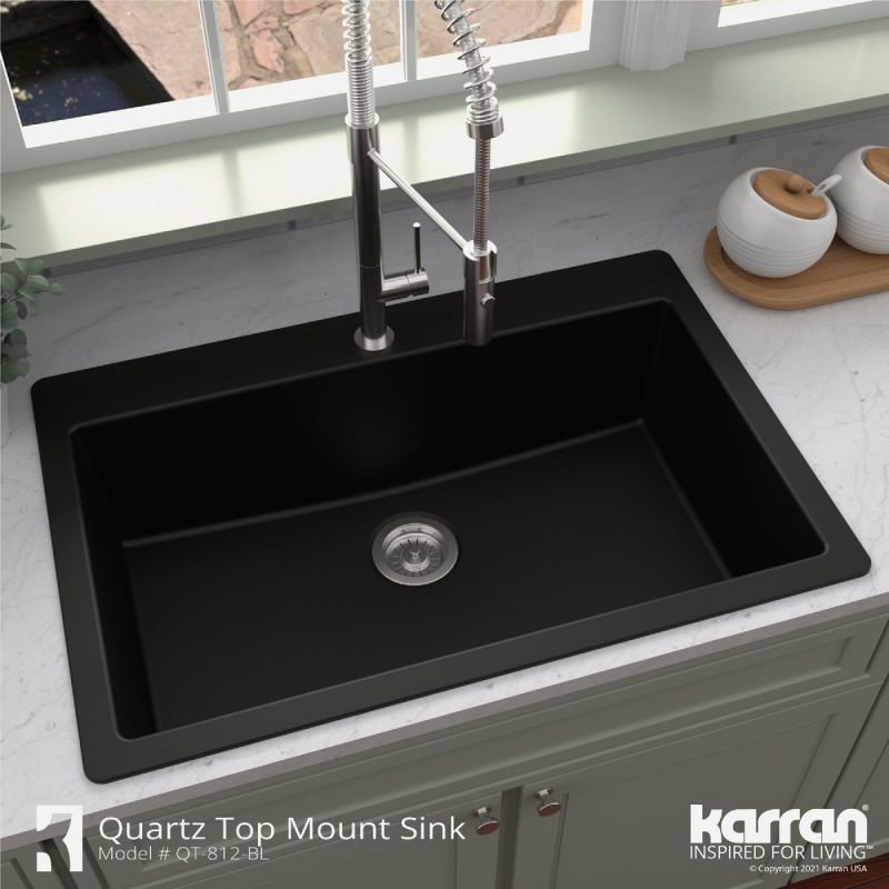 Karran Kitchen Sink 33 In. X 22 In., Black