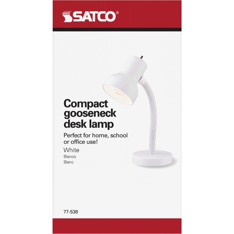 Satco Gooseneck Desk Lamp White