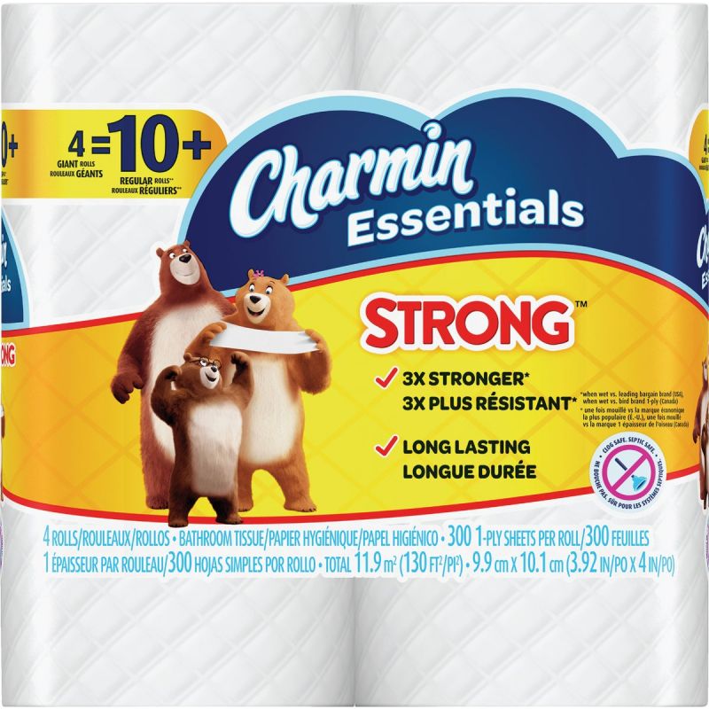Charmin Essentials Strong Toilet Paper White (Pack of 10)