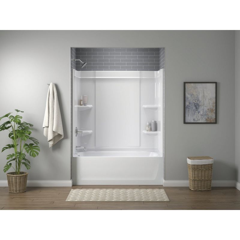 Sterling Ensemble Curved Shower End Wall Set White