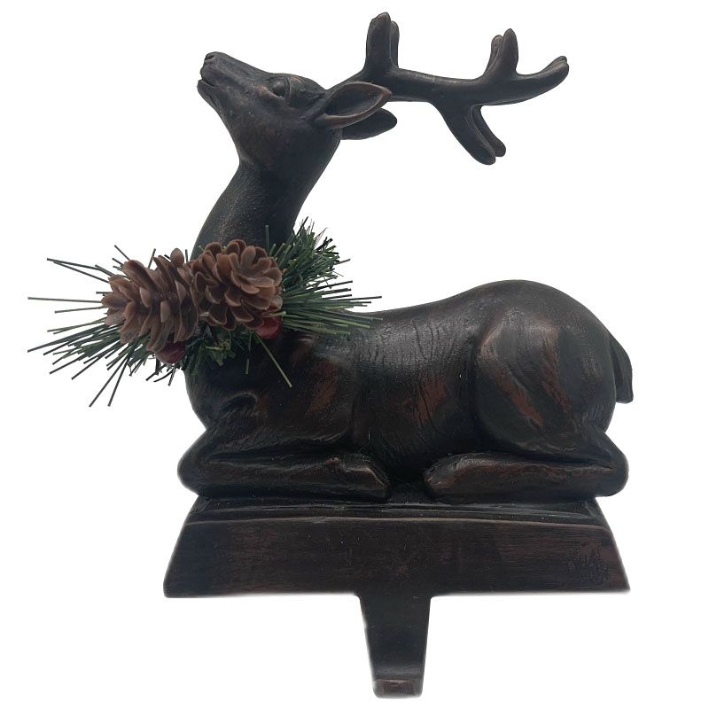 Santas Forest 89824 Buck Stocking Holder, Bronze, 6-1/4 in 6-1/4 In, Bronze