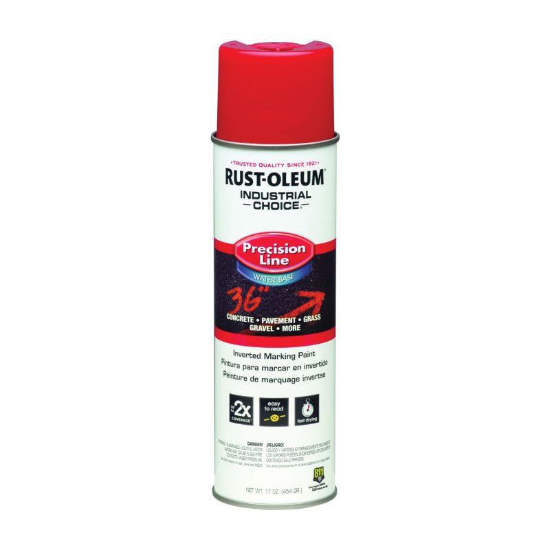 Rust-Oleum 203038 Inverted Marking Spray Paint, Safety Red, 17 oz, Can Safety Red