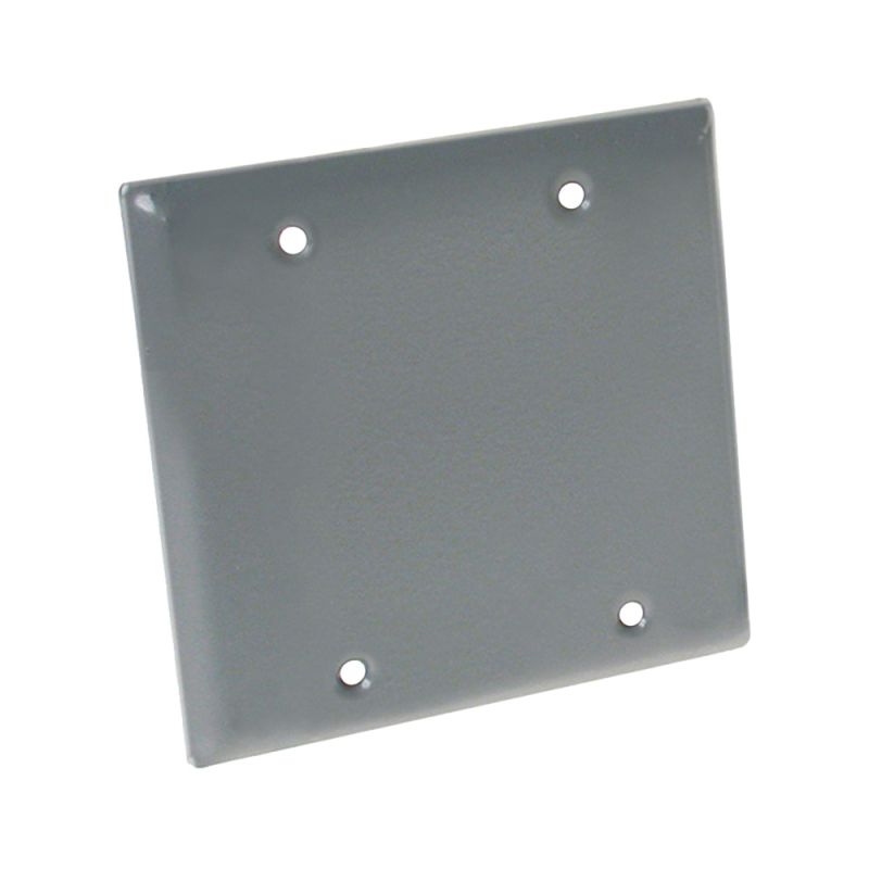 Hubbell 5175-5 Cover, 4-1/2 in L, 4-1/2 in W, Metal, Gray, Powder-Coated Gray