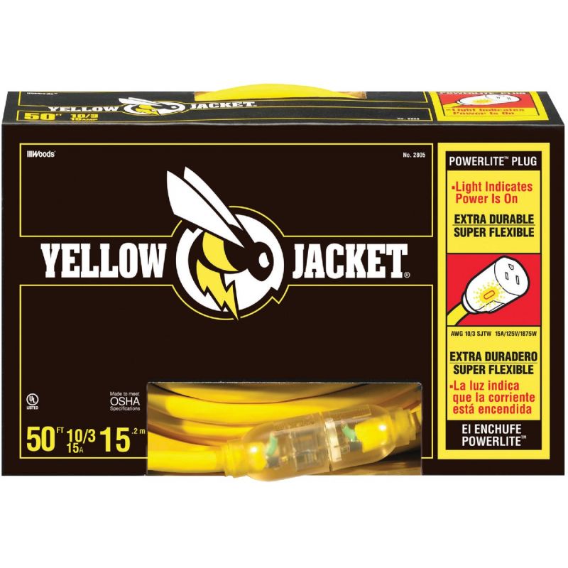 Yellow Jacket 10/3 Contractor Grade Extension Cord Yellow, 15