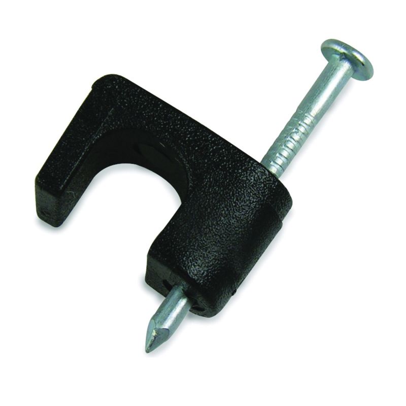 Gardner Bender PSB-165 Cable Staple, 1/4 in W Crown, 15/16 in L Leg, Plastic/Polyethylene Black