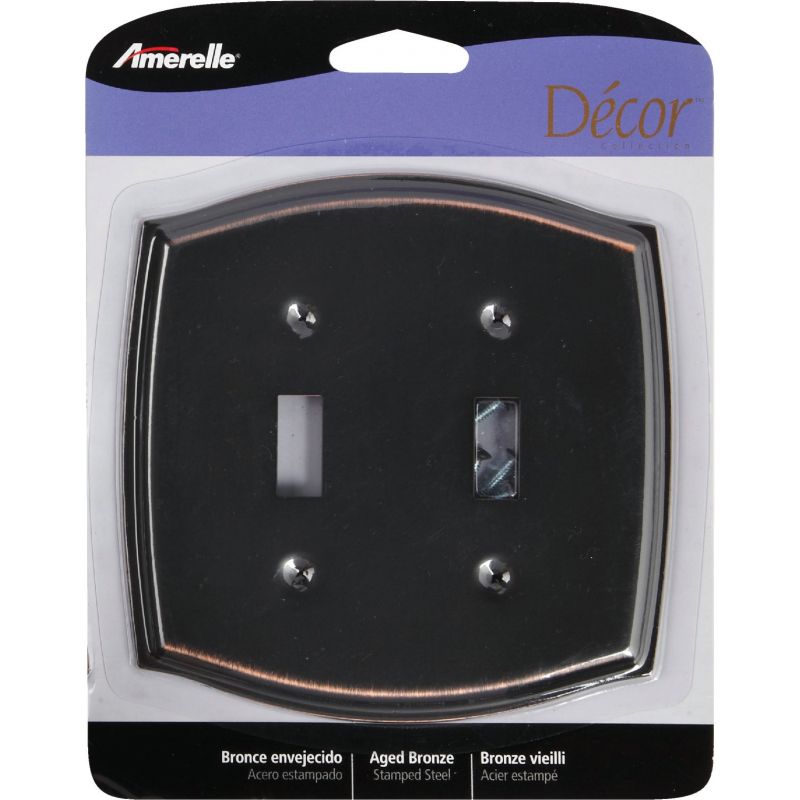 Amerelle Sonoma Stamped Steel Switch Wall Plate Aged Bronze