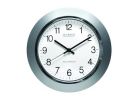 Equity WT-3144S Clock, Round, Silver Frame, Plastic Clock Face, Analog