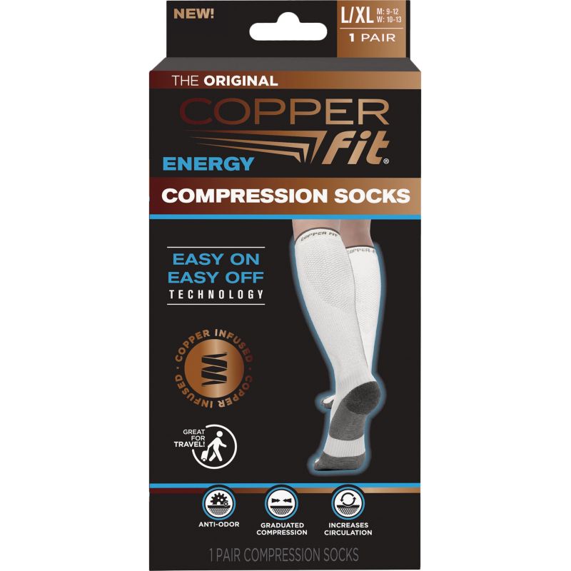Copper Fit Compression Sock L/XL, White