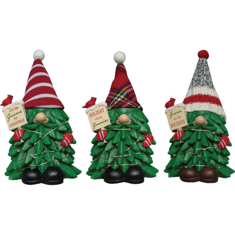 Alpine LED Gnome Christmas Tree Holiday Decoration (Pack of 9)