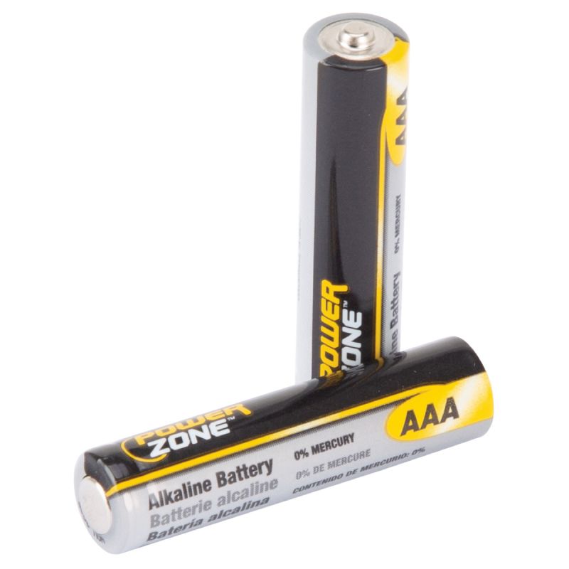 PowerZone LR03-4P-DB Battery, 1.5 V Battery, AAA Battery, Zinc, Manganese Dioxide, and Potassium Hydroxide
