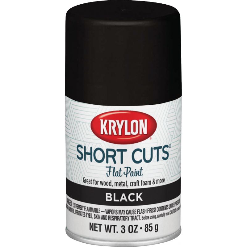 Krylon Short Cuts Enamel Spray Paint Black, 3 Oz.