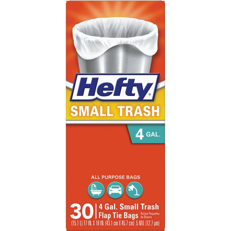 Hefty Small Trash Bag 4 Gal., White