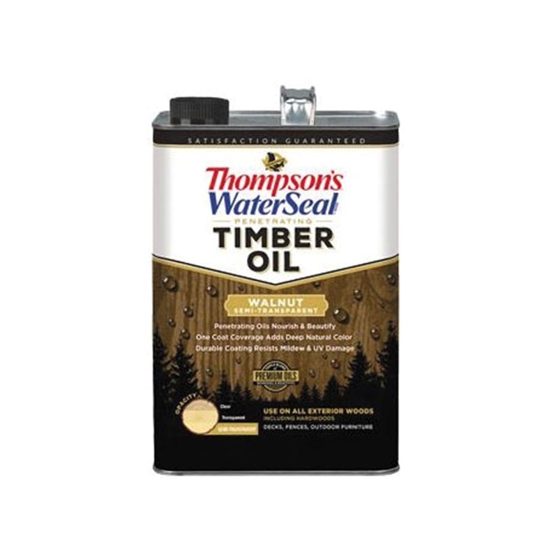Thompson&#039;s WaterSeal TH.048841-16 Penetrating Timber Oil, Walnut, Liquid, 1 gal, Can Walnut