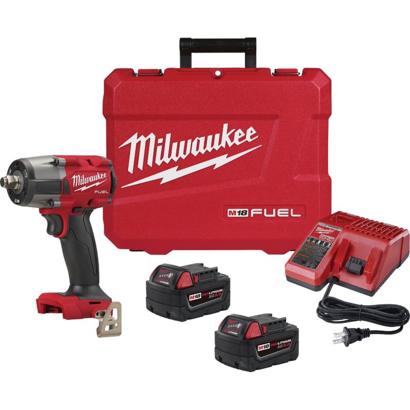 Milwaukee M18 FUEL Lithium-Ion Brushless Mid-Torque Cordless Impact Wrench Kit 1/2 In.