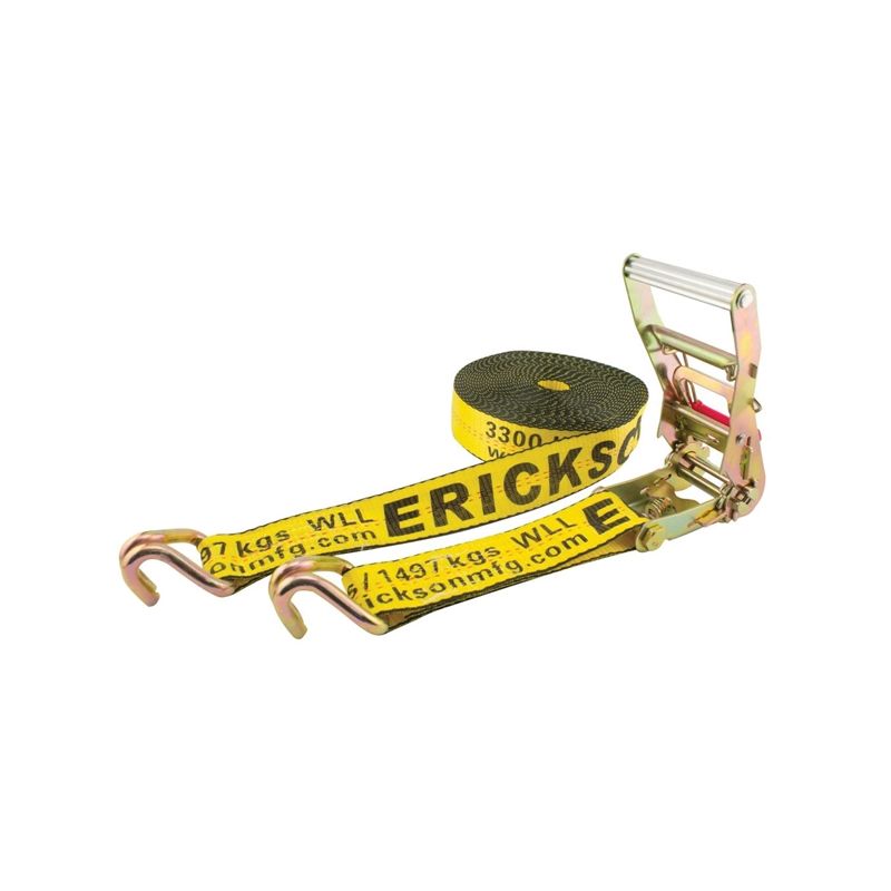 Erickson 58541 Strap, 2 in W, 40 ft L, Nylon, Yellow, 3300 lb Working Load, J-Hook End Yellow
