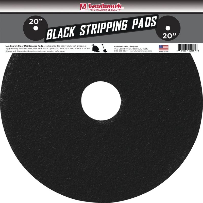 Lundmark Thick Line Black Stripping Pad 20 In., Black
