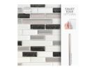 Smart Tiles Mosaik Series SM1057-4 Wall Tile, 9.1 in L Tile, 10.2 in W Tile, Straight Edge, Muretto Alaska Pattern Black/Gray/White
