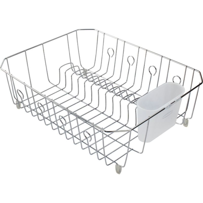 Rubbermaid 6032-AR-WHT Microban Coated Wire Dish Drainer, Large