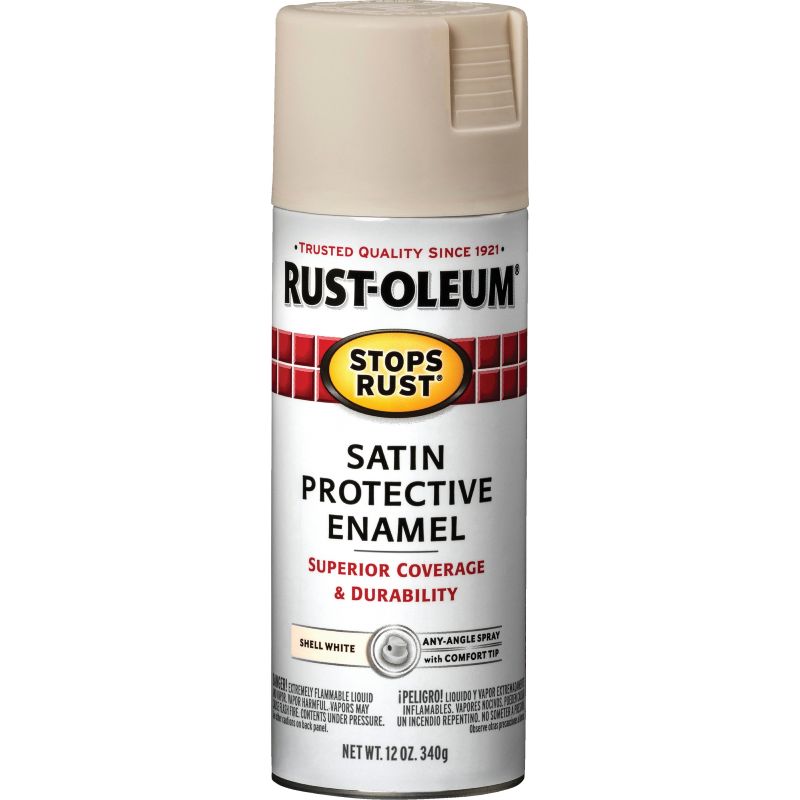 Rust-Oleum Stops Rust Protective Enamel Spray Paint Shell White, 12 Oz.