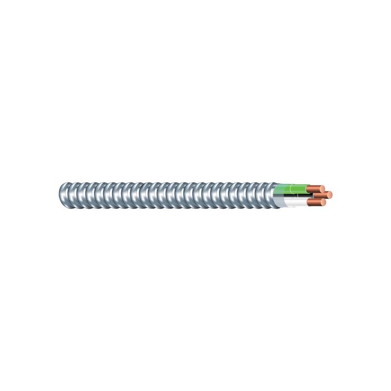 Southwire Armorlite 68580001 Armored Cable, 12 AWG Cable, 2 -Conductor, 250 ft L, Copper Conductor